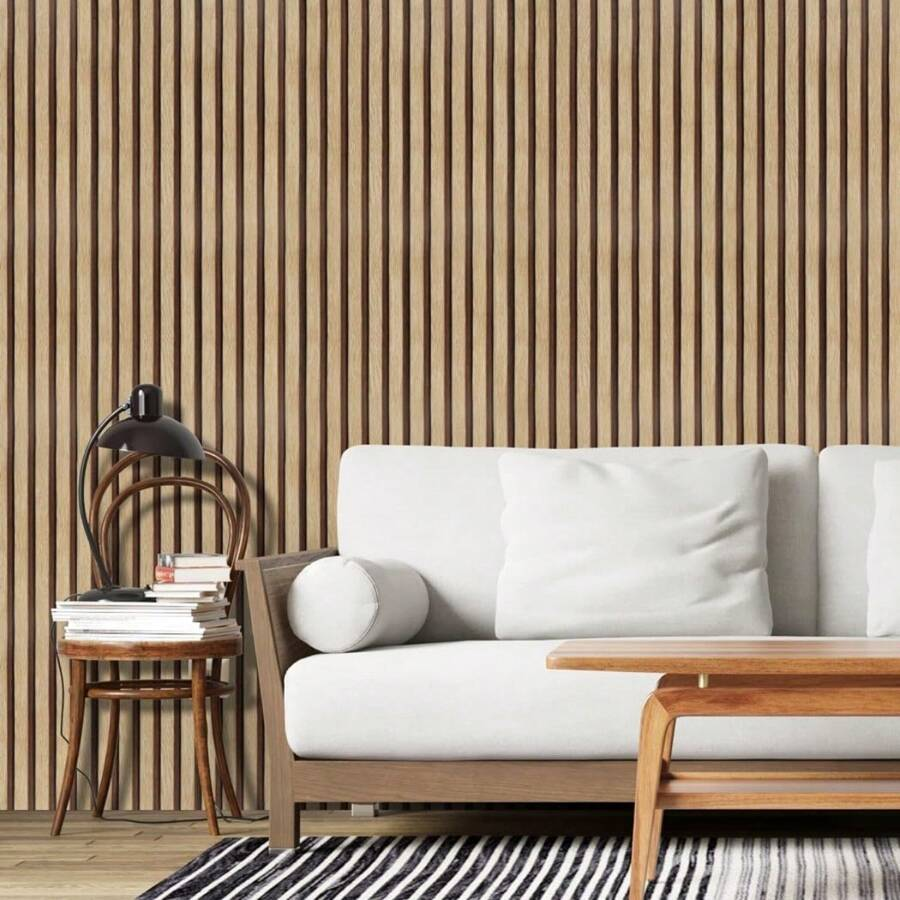 You2wall วอลเปเปอร์ PVC ลาย ไม้ระแนง สำหรับติดผนังห้องนั่งเล่น ห้องนอน และออฟฟิศ หรือติดเฟอร์นิเจอร์ผิวเรียบ D33