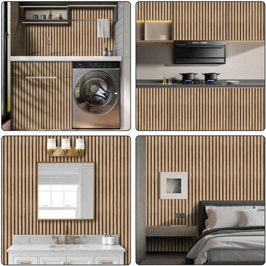 You2wall วอลเปเปอร์ PVC ลาย ไม้ระแนง สำหรับติดผนังห้องนั่งเล่น ห้องนอน และออฟฟิศ หรือติดเฟอร์นิเจอร์ผิวเรียบ D33