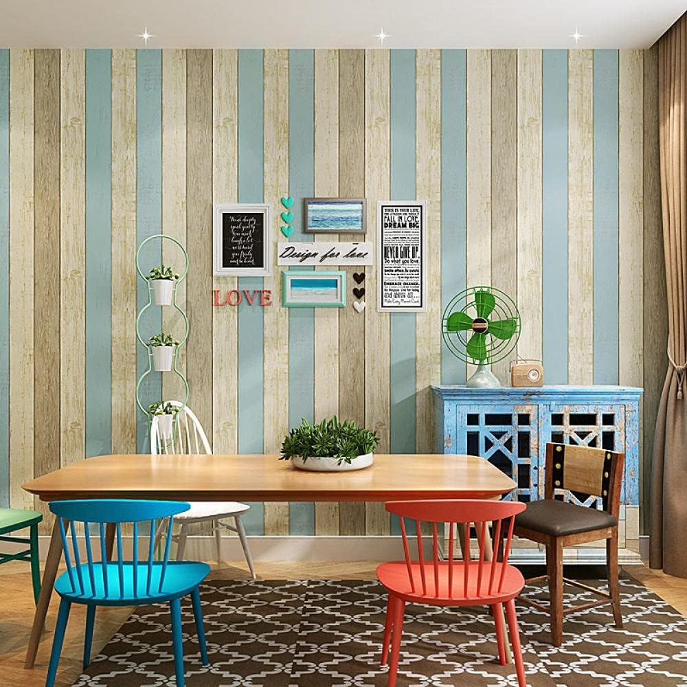 You2wall วอลเปเปอร์ PVC ลาย ไม้ฟ้าครีม สำหรับติดผนังห้องนั่งเล่น ห้องนอน และออฟฟิศ หรือติดเฟอร์นิเจอร์ผิวเรียบ D38