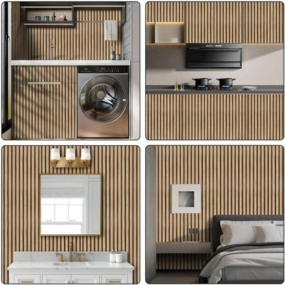 You2wall วอลเปเปอร์ PVC ลาย ไม้ระแนง สำหรับติดผนังห้องนั่งเล่น ห้องนอน และออฟฟิศ หรือติดเฟอร์นิเจอร์ผิวเรียบ D33