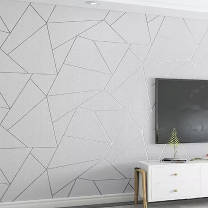 You2wall วอลเปเปอร์ PVC ลาย เพชรตัดเทาอ่อน สำหรับติดผนังห้องนั่งเล่น ห้องนอน และออฟฟิศ หรือติดเฟอร์นิเจอร์ผิวเรียบ D2